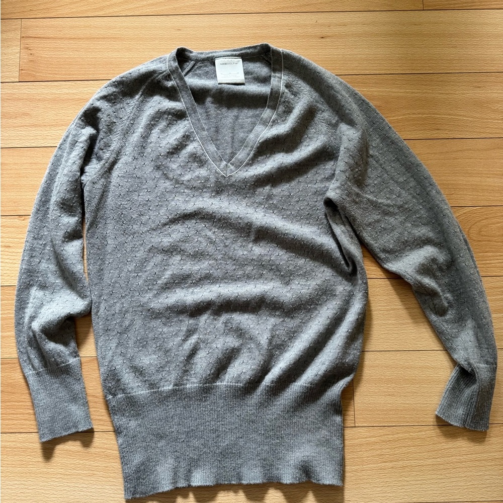 Nike Gray V-Neck Golf Sweater